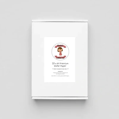 Image of Katie’s Edible Ink Wafer Rice Paper Card Pack 25 Plain Thick White A4 Sheets