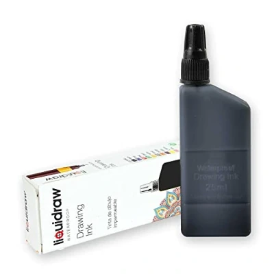 Image of Technical Pen Waterproof Drawing Ink Black 25ml (Compatible with Rotring Isograph Pens)