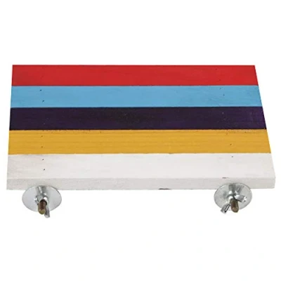 Image of HEEPDD Hamster Platform, Wooden Shelf Perch Toy Colorful Rectangular Springboard for Small Animals Syrian Gerbil Rat Guinea Pig Chinchilla Squirrel