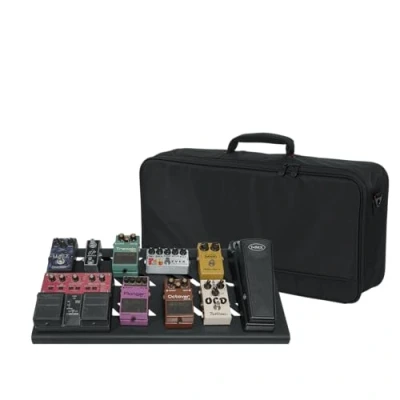 Image of Gator Cases Aluminum Pedal Board with Carry Bag, Large 23.75&quot; x 10.66&quot;, Stealth Black Pedalboards (GPB BAK 1)