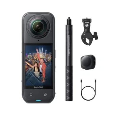 Image of Insta360 X5 Motorcycle Bundle Waterproof 8K 360 Action Camera, Rugged &amp; Replaceable Lens, 3 Hour Battery, Clear Audio, Stabilization, Invisible Selfie Stick Effect, Leading Low Light