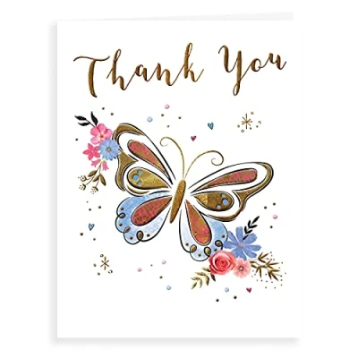 Image of Piccadilly Greetings Koko Designs Luxury Beautiful Contemporary Thank You Card 8 x 6 inches