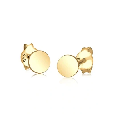 Image of Elli Earrings Ladies Circle Basic Geo Trend in 925 Sterling Silver Gold Plated