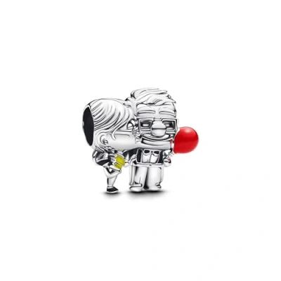 Image of PANDORA Moments Sterling Silver Carl and Ellie Charm Bead Fits Disney Pixar Rot, Silver, Not a Gemstone 793649C01