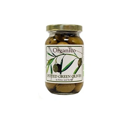 Image of Organico Organic Pitted Green Olives in Brine &amp; Herbs (180g) Pack of 2
