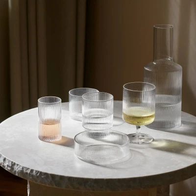 Image of ferm LIVING Ripple serving bowl, clear, Ø 12.2 cm, set of 4