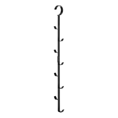 Image of YAMAZAKI 7648 SMART Closet Hanger, Black, Steel, Minimalist Design, 6 x 5 54 cm (LxWxH)