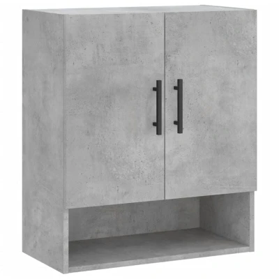 Image of vidaXL Wall Cabinet Modern Concrete Grey Engineered Wood Storage Unit, Floating Shelf Design, 60x31x70 cm for Living Room.
