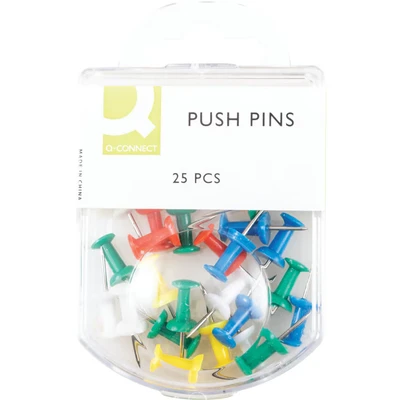 Image of Q Connect Push Pins Assorted (Pack of 10 x 25) Ref KF02029Q