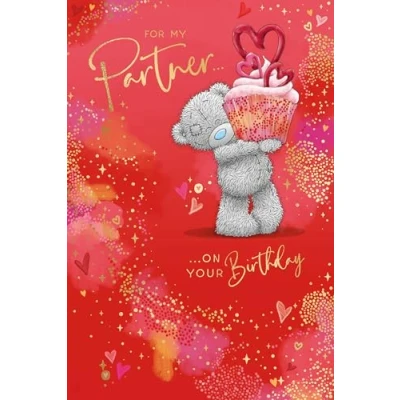 Image of Me To You Tatty Teddy For My Partner Birthday Greeting Card 6x9ins Official Collection