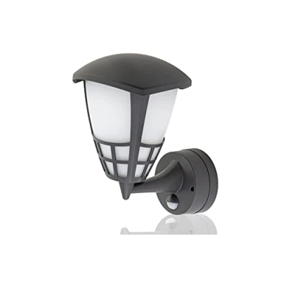 Image of HUBER LED Wall Light with Motion Sensor 140 E27 Socket I IP54 Protected Outdoor Indoor Lantern Anthracite