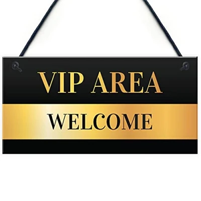 Image of RED OCEAN Novelty Welcome VIP AREA Home Bar Hanging Signs BBQ Beer Garden Decor Plaques
