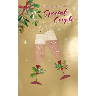 Image of Special Couple Christmas Cheer Embellished Card Felt Tastic Xmas Cards XFTS051