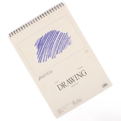 Image of Hartem Drawing Pad with 100 Sheets Ring Binding Weight 90 g/m2 Size A3 (29.7 x 42 cm)