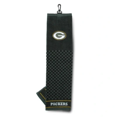 Image of Team Golf NFL Green Bay Packers Embroidered Towel Towel, Checkered Scrubber Design, Logo