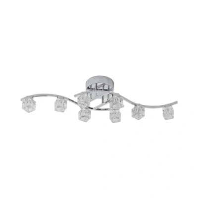 Image of LED Ceiling Light &#039;Yaro&#039; dimmable (Modern) in Silver Made of Metal for e.g. Living Room &amp; Dining (8 Sources,) from Lindby lamp, lamp