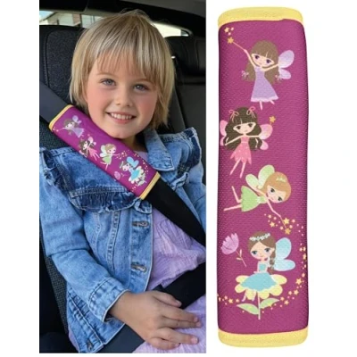 Image of HECKBO 1x car Magic Seatbelt Protector with Fairy Fairies for Children Boys Girls, Belt Shoulder pad Pads, seat Protection, Safety Pillow, Kids Padding 2.36“ x 8.27“