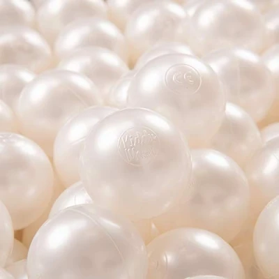 Image of KiddyMoon 50 ∅ 7Cm/2.75In Soft Plastic Play Balls For Children Colourful Certified Made In EU, Pearl