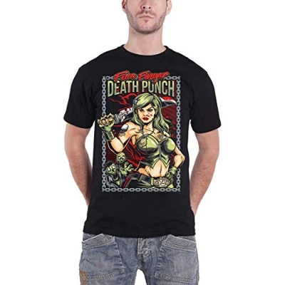 Image of Five Finger Death Punch T Shirt Assassin Band Logo Official Mens Black XL