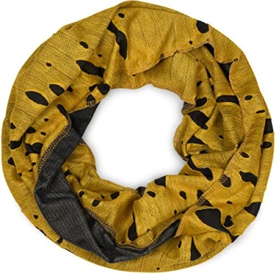 Image of styleBREAKER tube scarf snood in a vintage worn, used look, unisex 01018078, Colour:Yellow Black, size:wide