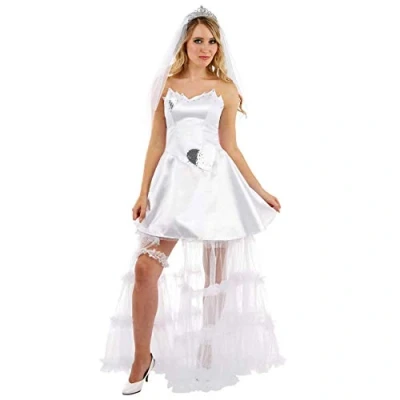 Image of Fun Shack Bride Costume Adult, Wedding Dress Women, White Costume, Dresses for Medium