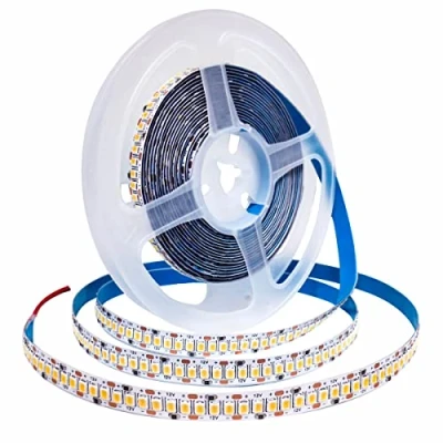 Image of Tesfish 12V LED Strip Lights, Warm White 3000K 5M Light 2835 IP20 240 LEDs/M, Total 1200 LEDs Super Bright Rope Lights for Bedroom, Kitchen, Advertising Decoration