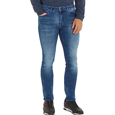 Image of Tommy Jeans Men Scanton Slim Stretch, Blue (Dynamic Jacob Mid Stretch), 38W / 30L