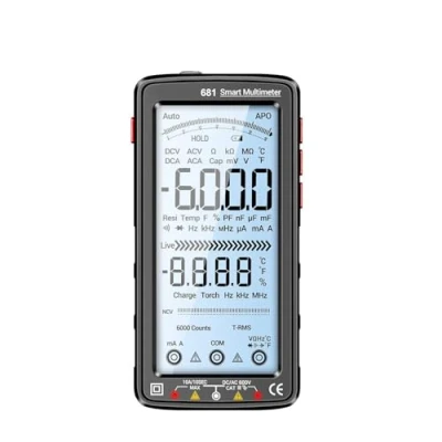 Image of KKnoon 6000 Counts Digital Multimeter Smart Anti Burn Rechargeable Universal Meter NCV Tester 5 Inch Large LCD with Backlit Torch for Voltage, Current, Resistance