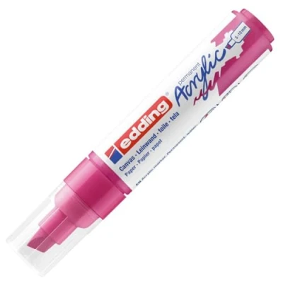 Image of edding 5000 acrylic marker broad pink 1 waterproof paint chisel nib 5 10 mm pen for drawing on canvas, art paper and wood markers pebbles