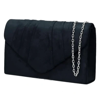 Image of LeahWard Women&#039;s Suede Clutch Handbags Purse Wedding Bags 308 (Black)