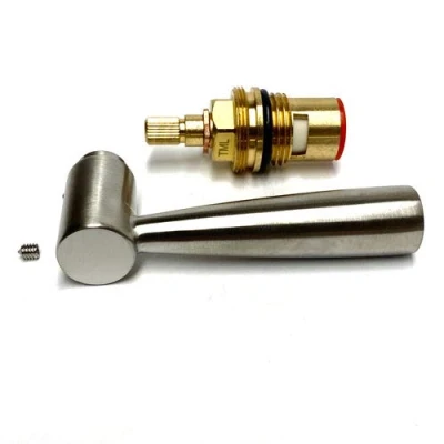 Image of Franke Olympus, Basel, Filterflow Kubus Compatible Hot Tap Handle Lever and Cartridge (Brushed Steel)