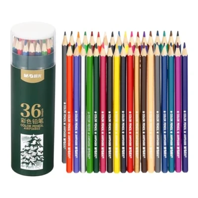 Image of M&amp;G 36 Colors Colored Pencils Set, 36pcs Oil Based Drawing Color Pencil Art Supplies for Beginner Adult Coloring Book Gifts with Green Holder