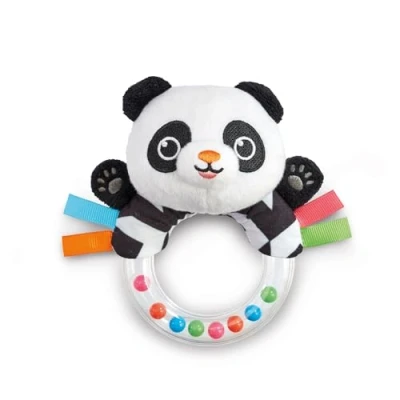 Image of Early Learning Centre Black &amp; White Sensory Panda Rattle for Children from 0 to 12 Months Baby Newborn Essentials Soft Toy Toys Development