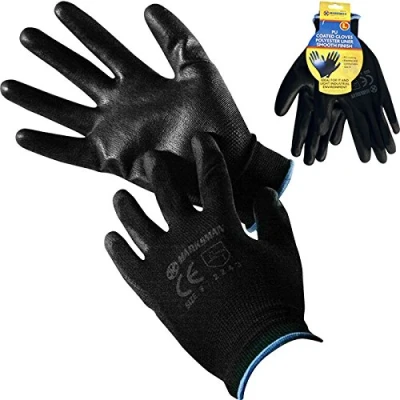 Image of Marksman 10&quot; 13G Black Nylon, PU Smooth Finish gloves
