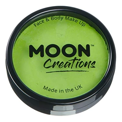 Image of Moon Creations Pro Face &amp; Body Makeup Light Green 36g Professional Colour Paint Cake Pots For Painting Kids, Adults, Fancy Dress, Festivals, Halloween