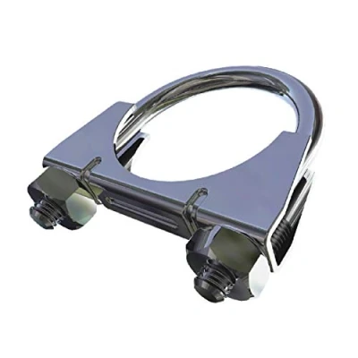 Image of 4 x Universal U Bolt Clamps/Heavy Duty Exhaust Clamp/TV Sky Aerial Pipe [ 70mm ]