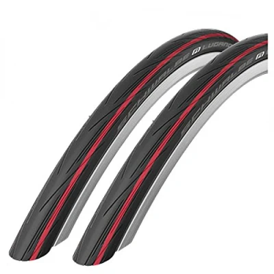 Image of Schwalbe Lugano 700 x 25c Road Bike Tyres (Pair) Red