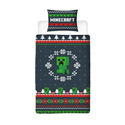 Image of Minecraft Duvet Cover Set, Polycotton, Multicoloured, Single