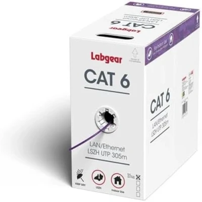 Image of Labgear Cat 6 Ethernet Cable 305m, 100% Pure Copper, Interior Internet Cable, 23AWG Low Smoke LSZH UTP High Speed LAN Network Frequency 250MHz &amp; 500MHz, 4 Twisted Pairs