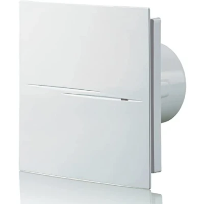 Image of Blauberg UK Quiet Style 100 T Calm Design Low Noise Energy Efficient Bathroom Extractor Fan 100mm Timer, 7.5 W, 240 V, Brilliant White, mm