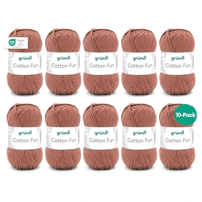 Image of Gründl Cotton Fun Wool Cotton, nougat, 27.00 x 11.00 07.00 cm