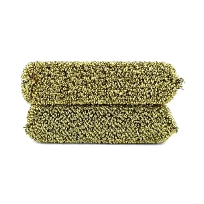 Image of D.RECT Steel Sponges for Teflon 2x Dishwashing Sponge Ideal Coated Pans Pots, Gold