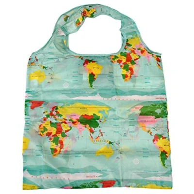 Image of World Map Reusable Recycled Foldaway Shopper Bag