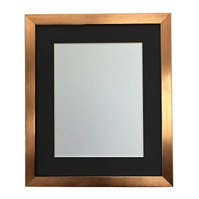 Image of FRAMES BY POST 0.75 Inch Bronze Picture Photo Frame With Black Mount A3 Image Size A4 Plastic Glass