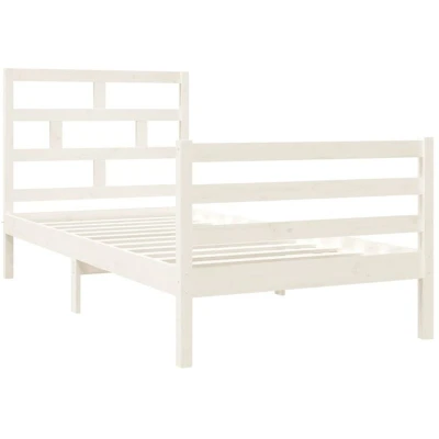 Image of vidaXL Bed Frame without Mattress White 90x190 cm Single Solid Wood