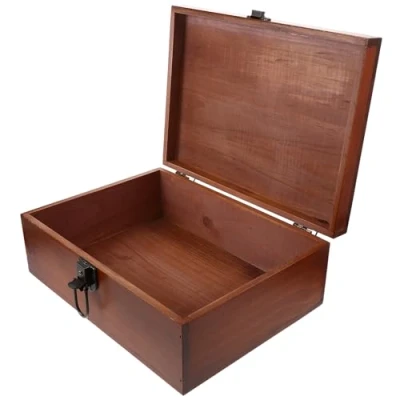 Image of TOPPERFUN Wooden Box with Lid: 1pc Jewellery for Women Mens Box, Memory Keepsake Trinket Storage Lid, Boxes Decorative