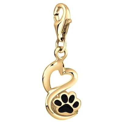 Image of Nenalina Paws Carabiner Charm Pendant for Bracelet 925 Sterling Silver