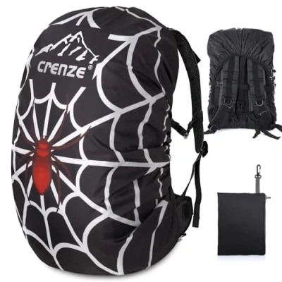 Image of Crenze Backpack Rain Cover, 15 90L Waterproof Rucksack Cover with Reflective for Hiking Camping Traveling Cycling