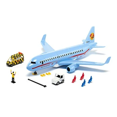 Image of siku 5402, Airliner with accessories, Plastic, Light Blue, Multifunctional, Can be combined models of the same scale