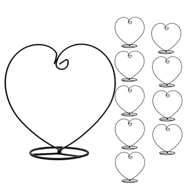 Image of Eidoct Ornament Display Stand, Heart Shaped Iron Hanging Stand Rack Holder for Home Wedding Decoration, Glass Globe and Witch Ball(Without Bottle) (10)